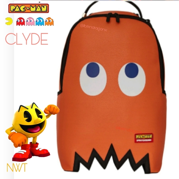 PAC-MAN Mystery Ghost Backpack Sprayground Pinky Inky Blinky Clyde Glow in Dark - Picture 8 of 14